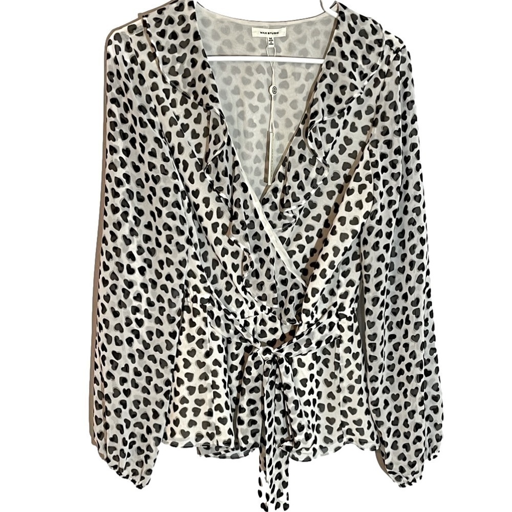 MAX Studio Faux Wrap Top